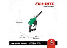 Fill-Rite 1in ultra high-flow automatic diesel spout nozzle (green)