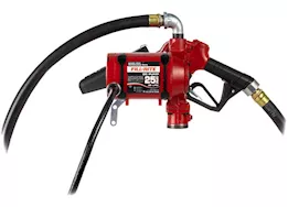 Fill-Rite 25 gpm, 12-24v dc ultra high flow pump, 1in x 18ft hose, ultra high flow automatic nozzle.