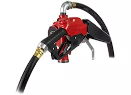 Fill-Rite 25 gpm, 12-24v dc ultra high flow pump, 1in x 18ft hose, ultra high flow automatic nozzle.