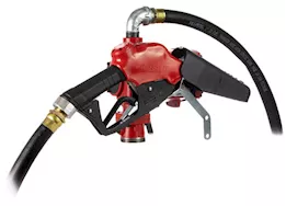 Fill-Rite 25 gpm, 12-24v dc ultra high flow pump, 1in x 18ft hose, ultra high flow automatic nozzle.