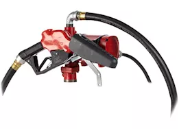 Fill-Rite 25 gpm, 12-24v dc ultra high flow pump, 1in x 18ft hose, ultra high flow automatic nozzle.