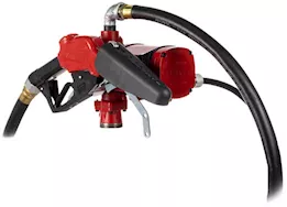 Fill-Rite 25 gpm, 12-24v dc ultra high flow pump, 1in x 18ft hose, ultra high flow automatic nozzle.