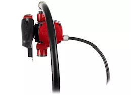 Fill-Rite 25 gpm, 12-24v dc ultra high flow pump, 1in x 18ft hose, ultra high flow automatic nozzle.