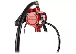 Fill-Rite 25 gpm, 12-24v dc ultra high flow pump, 1in x 18ft hose, ultra high flow automatic nozzle.