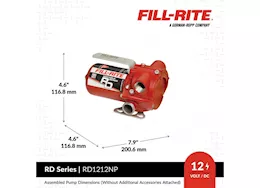 Fill-Rite 12v dc 12 gpm portable fuel transfer pump w/ manual nozzle, nozzle boot & hardwa