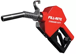 Fill-Rite 3/4in automatic gasoline spout nozzle standard flow w/hook & spring on spout red