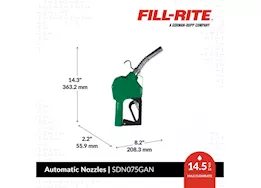 Fill-Rite 1in automatic diesel spout nozzle (green)