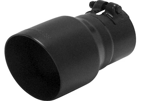 Flowmaster EXHAUST TIP, LOGO EMBOSSED, SS, BLACK CERAMIC COATED, DOUBLE WALL, ANGLE CUT, 4.