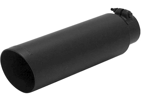 Flowmaster EXHAUST TIP, LOGO EMBOSSED, SS, BLACK CERAMIC COATED, DOUBLE WALL, ANGLE CUT, 3.