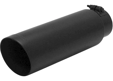 Flowmaster EXHAUST TIP, LOGO EMBOSSED, SS, BLACK CERAMIC COATED, DOUBLE WALL, ANGLE CUT, 3.