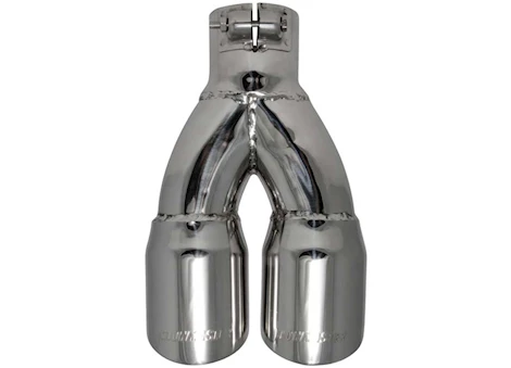Flowmaster Exhaust tip, logo embossed, polished stainless, double wall, dual angle cut, rou Main Image