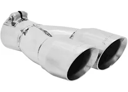 Flowmaster Exhaust tip, logo embossed, polished stainless, double wall, dual angle cut, rou