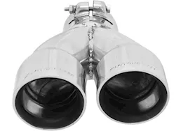 Flowmaster Exhaust tip, logo embossed, polished stainless, double wall, dual angle cut