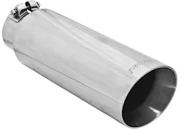 Flowmaster Exhaust tip, logo embossed polished stainless, double wall, angle cut,