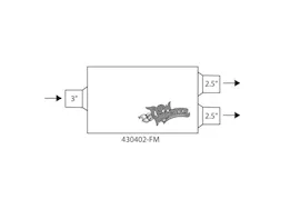 Flowmaster Flowmonster 2-chamber muffler aluminized