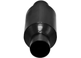 Flowmaster Outlaw race shorty muffler, 2.50in in/out:12.00in long overall,