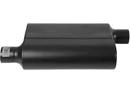 Flowmaster Super 44 series muffler, 2.25in in (o) / out (o), opposite side offsets, 4in x 9.75in x 13in case: e