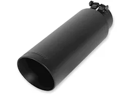 Flowmaster Exhaust tip, logo embossed, ss, black ceramic coated, double wall, angle cut, 3.