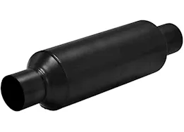 Flowmaster Outlaw race muffler,2.50in in/out:17.00in long overall 4.5in diameter x 11in len