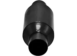 Flowmaster Outlaw race shorty muffler, 2.50in in/out:12.00in long overall,