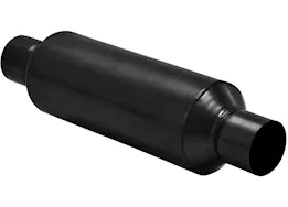 Flowmaster Outlaw race muffler,2.50in in/out:17.00in long overall 4.5in diameter x 11in len