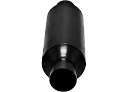 Flowmaster Outlaw race muffler,2.50in in/out:17.00in long overall 4.5in diameter x 11in len