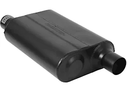 Flowmaster Super 44 series muffler, 2.25in in (o) / out (o), opposite side offsets, 4in x 9.75in x 13in case: e