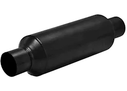 Flowmaster Outlaw race muffler,2.50in in/out:17.00in long overall 4.5in diameter x 11in len