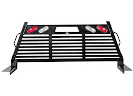 Frontier Truck Gear 17-c f250/f350 full louvered with lights headache rack black