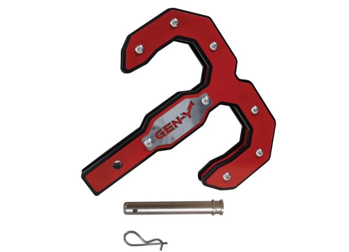 Gen-Y Hitch Hulk 2.0 16k tow hook 2in shank black/red with gh-099 pin & gh-011 clip Main Image