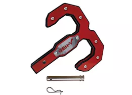 Gen-Y Hitch Hulk 2.0 16k tow hook 2in shank black/red with gh-099 pin & gh-011 clip