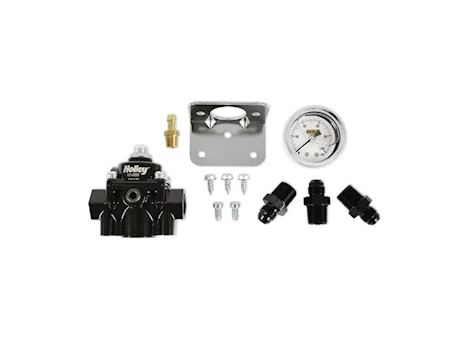 Holley DIE CAST EFI BYPASS FUEL PRESSURE REGULATOR KIT 15-60 PSI, FITTINGS & GUAGE INCL