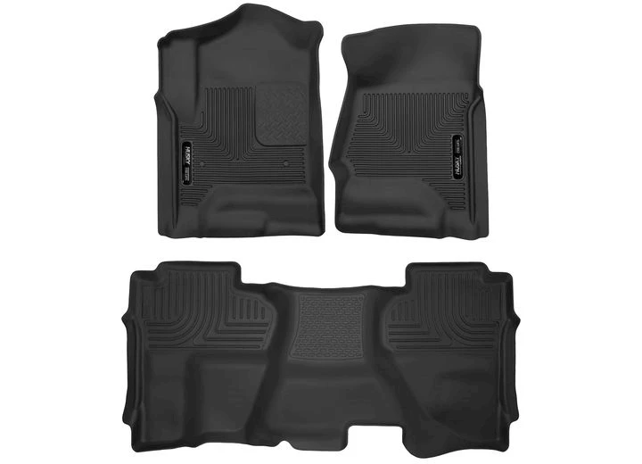 Husky Liner 14-18 SILVERADO/SIERRA 1500/2500/3500 FRONT AND REAR FLOOR LINERS BLACK