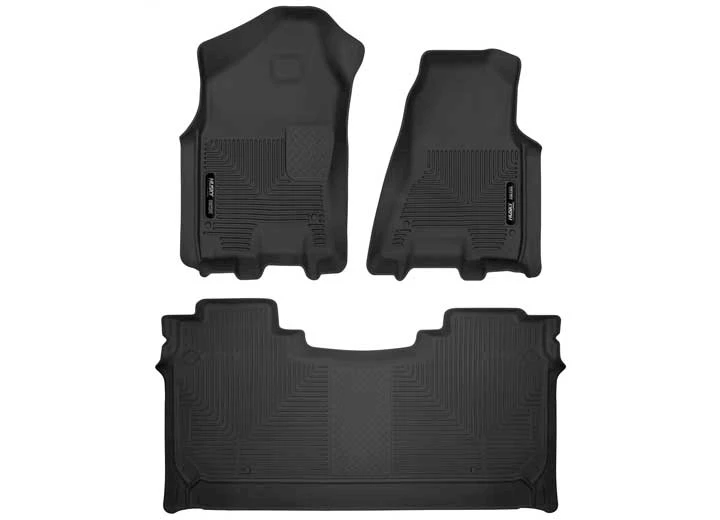 Husky Liner 19-C RAM 1500 CREW X-ACT CONTOUR SERIES BLACK FRONT & 2ND ROW FLOOR LINERS