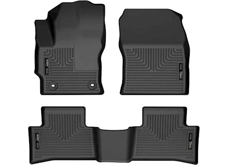 Husky Liner 22-C COROLLA CROSS FWD FRONT AND SECOND ROWS FLOOR LINER BLACK