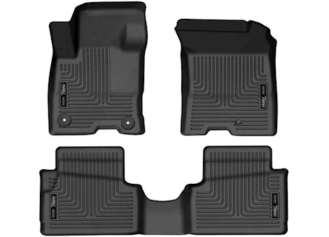 Husky Liner 22-23 MAVERICK FULL HYBRID EV-GAS (FHEV) FRONT AND SECOND ROWS FLOOR LINER BLACK