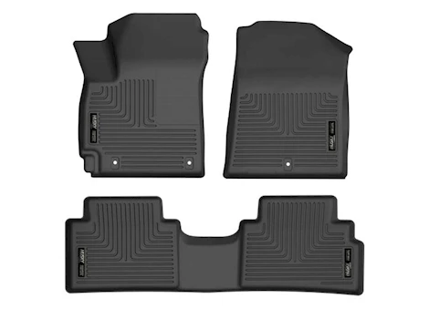 Husky Liner 20-23 KIA SOUL BLACK FRONT & 2ND SEAT FLOOR LINERS WEATHERBEATER SERIES