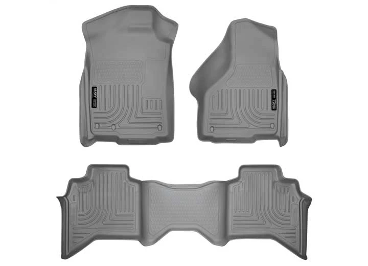 Husky Liner WeatherBeater Front & 2nd Seat Floor Liner Set - Grey for Quad Cab Main Image