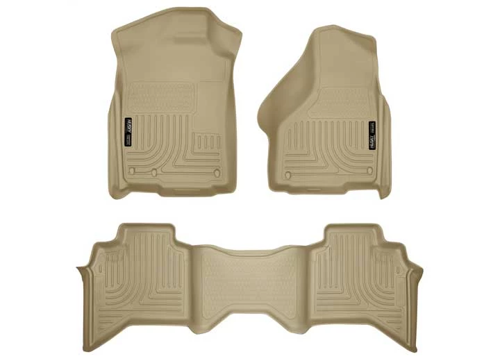 Husky Liner WeatherBeater Front & 2nd Seat Floor Liner Set - Tan for Quad Cab Main Image