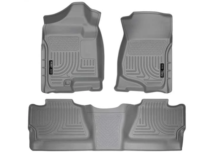 Husky Liner WeatherBeater Front & 2nd Seat Floor Liner Set - Grey for Crew Cab Main Image