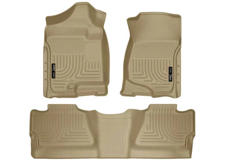 Husky Liner WeatherBeater Front & 2nd Seat Floor Liner Set - Tan for Crew Cab