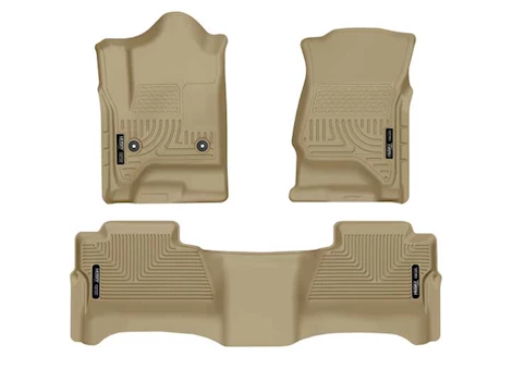 Husky Liner WeatherBeater Front & 2nd Seat Floor Liner Set - Tan for Crew Cab|98233 Main Image