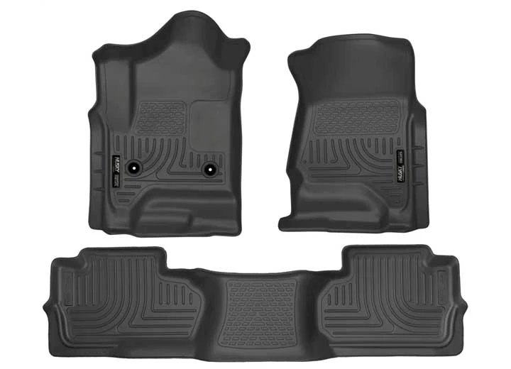 Husky Liner WeatherBeater Front & 2nd Seat Floor Liner Set - Black for Double Cab