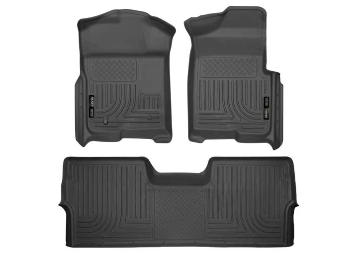 Husky Liner WeatherBeater Front & 2nd Seat Floor Liner Set - Black for SuperCrew Cab