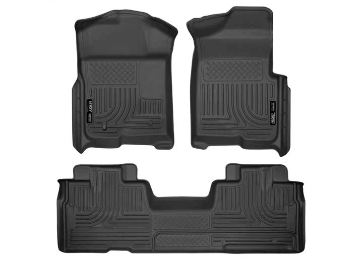 Husky Liner WeatherBeater Front & 2nd Seat Floor Liner Set - Black for SuperCab (Extended Cab) Main Image