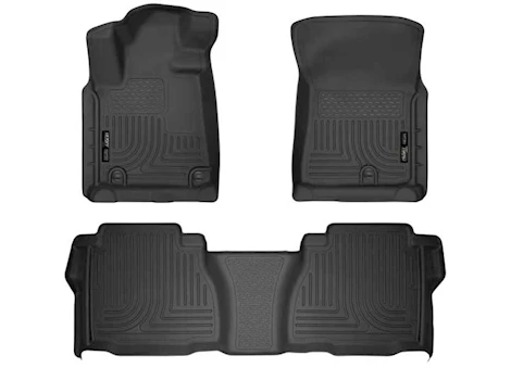 Husky Liner WeatherBeater Front & 2nd Seat Floor Liner Set - Black for Double Cab or CrewMax Cab