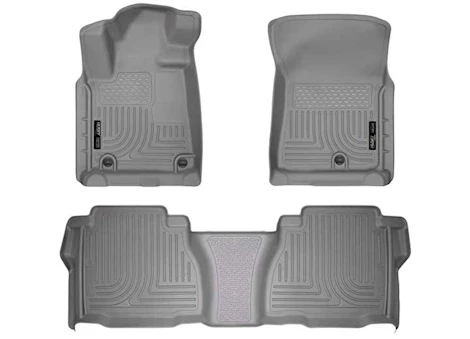 Husky Liner WeatherBeater Front & 2nd Seat Floor Liner Set - Grey for Double Cab or CrewMax Cab Main Image