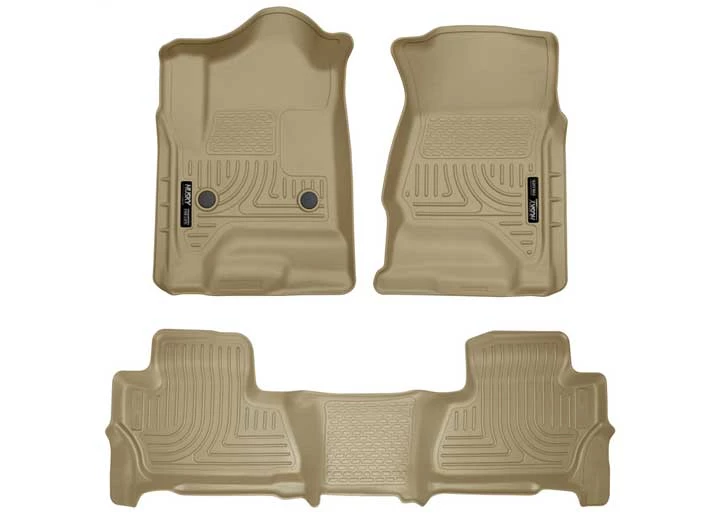 Husky Liner WeatherBeater Front & 2nd Seat Floor Liner Set - Tan Main Image