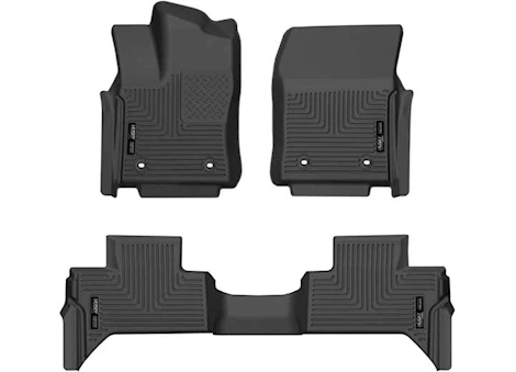 Husky Liner 22-C TUNDRA DOUBLE CAB PICKUP FRONT AND SECOND ROWS FLOOR LINER BLACK