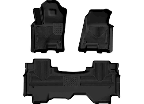 Husky Liner 25-C RAM 1500 EXTENDED CAB WEATHER BEATER FR & 2ND ROW FLOOR LINER BLACK